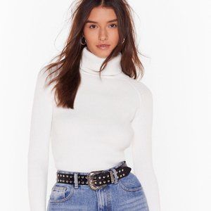 75% off! Nasty Gal Knit's Yours For the Takin' Turtleneck Sweater (Size S/M)